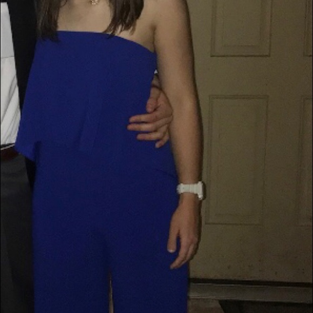 Strapless blue Jumpsuit